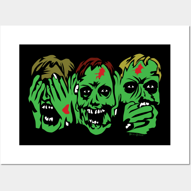 3 Zombies Wall Art by BeckyDoyon